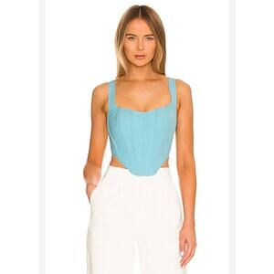 NWT Bardot Fitted Corset Bustier Women's 6/Medium Aqua Blue Romantic Rave Sexy